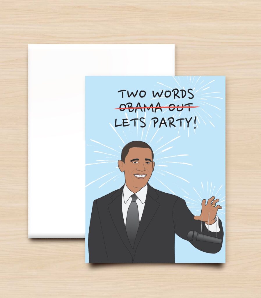 COOL&FAMOUS Wenskaart OBAMA