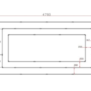 CRIJNS – Led Bay 1 – L4780mm x B2410mm x H20mm – 508W
