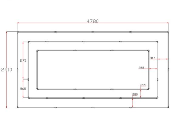 CRIJNS – Led Bay 1 – L4780mm x B2410mm x H20mm – 508W