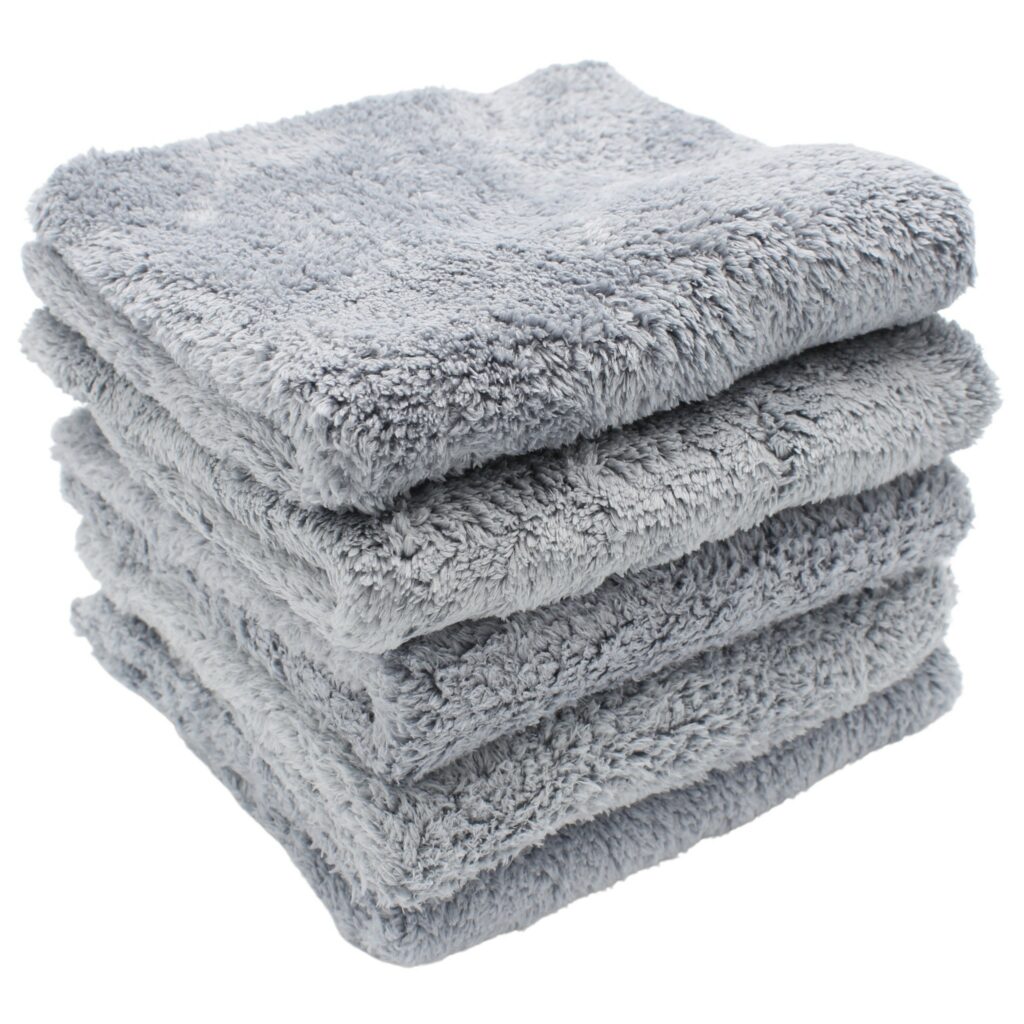 CRIJNS - Ultra-Soft - Polijst Doek - 500GSM Randloos- 40x40cm - 5-Pack - Grijs