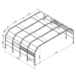 CRIJNS – Led Tunnel 5 – L5370cm – B7000cm – H2615cm – 977,04W