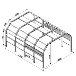 CRIJNS – Led Tunnel 4 – L5370cm – B4000cm – H2615cm – 830W
