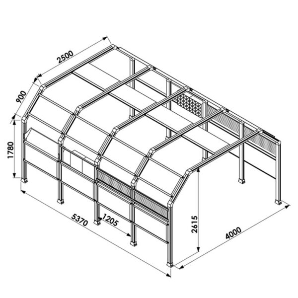 CRIJNS – Led Tunnel 4 – L5370cm – B4000cm – H2615cm – 830W