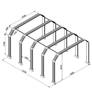 CRIJNS – Led Tunnel 3 – L5330cm – B4000cm – H2615cm – 829,20W