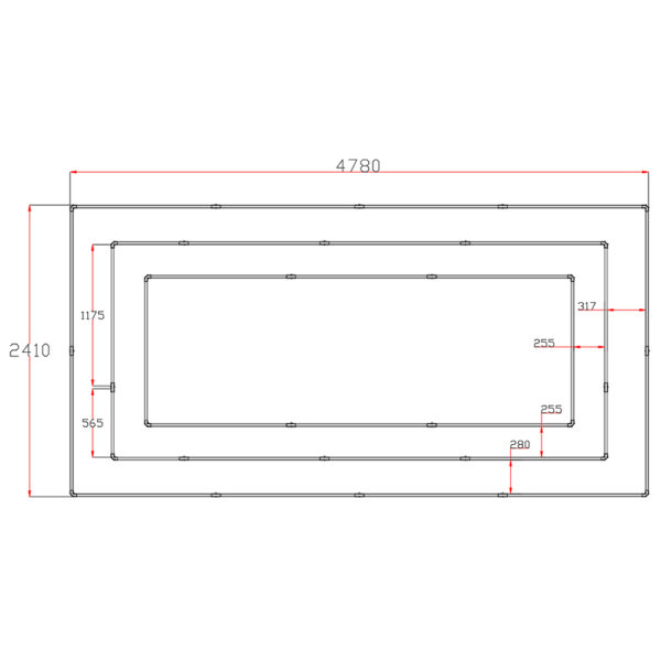 CRIJNS – Led Bay 11 – L4780mm x B2410mm x H20mm – 508W