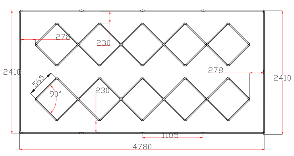 CRIJNS - Led Bay 4 - L4780mm x B2410mm x H20mm - 512W