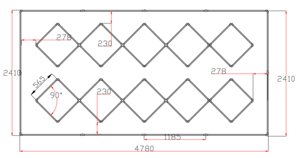 CRIJNS – Led Bay 4 – L4780mm x B2410mm x H20mm – 512W