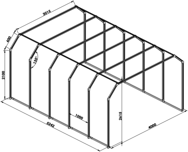 CRIJNS – Led Tunnel 2 – L5242cm – B4000cm – H2615cm – 410,37W