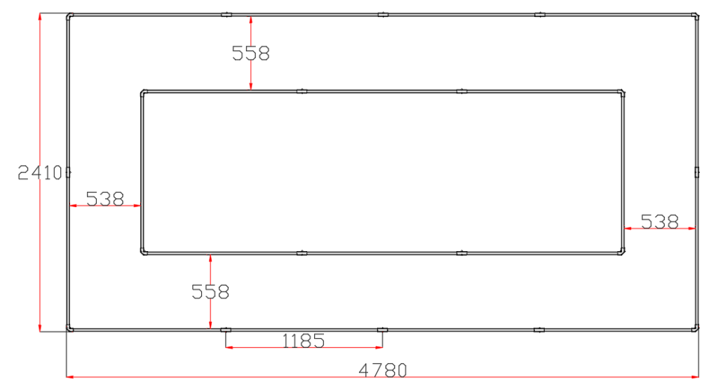 CRIJNS - Led Bay 10 - L4780mm x B2410mm x H20mm - 539W
