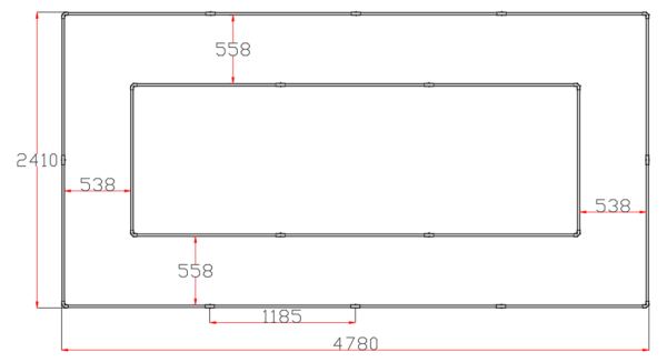 CRIJNS – Led Bay 10 – L4780mm x B2410mm x H20mm – 539W
