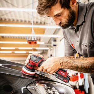 FLEX – PXE80 12-EC/2,5 De slimme accu-polijstmachine 12v, roterend en excentrisch vrijlopend