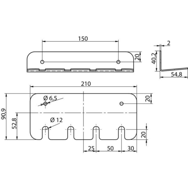 R+M Suttner – Lanshouder RVS x4 Voor Steeknippel, KW-PROFI – 1/4″ IG, SW19