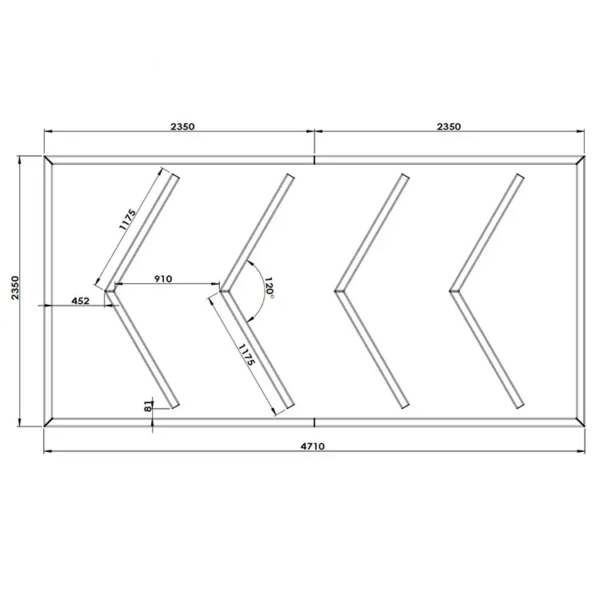 CRIJNS – Led Bay 15 – L4710mm x B2350mm x H80mm – 760W