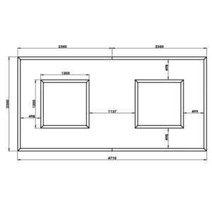 CRIJNS - Led Bay 14 - L4710mm x B2350mm x H80mm - 600W