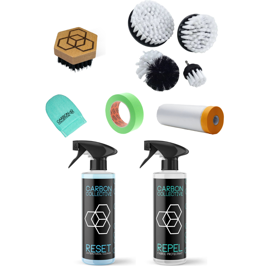 CARBON COLLECTIVE - PRO - REPEL + RESET - Textiel Reiniging & Bescherming Set Voor Zetels & Cabriodaken