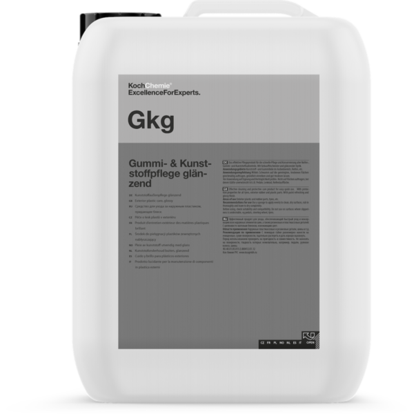 KOCH CHEMIE – Gkg – Gummi & Kunstoffpflege Glänzend – Kunststof & Rubber Dressing – Exterieur – 10L