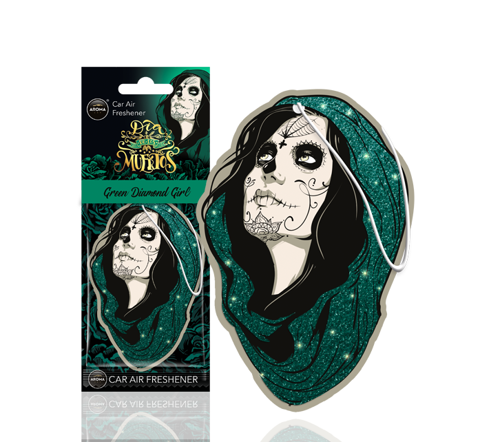 AROMA CAR - Dia De Los Muertos - Green Diamond Girl - HALLOWEEN