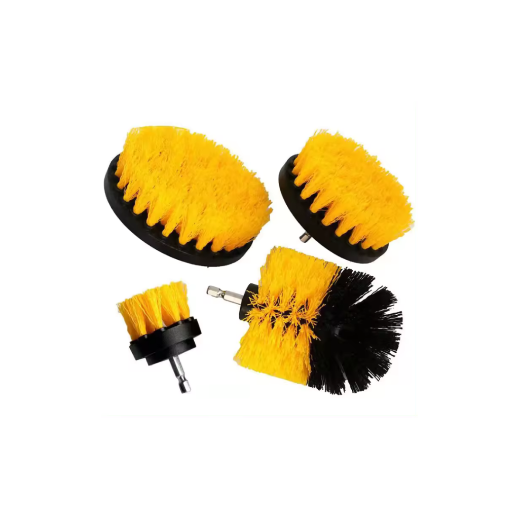 CRIJNS - Carpet Drill Brush Set x4 – Hard – Yellow