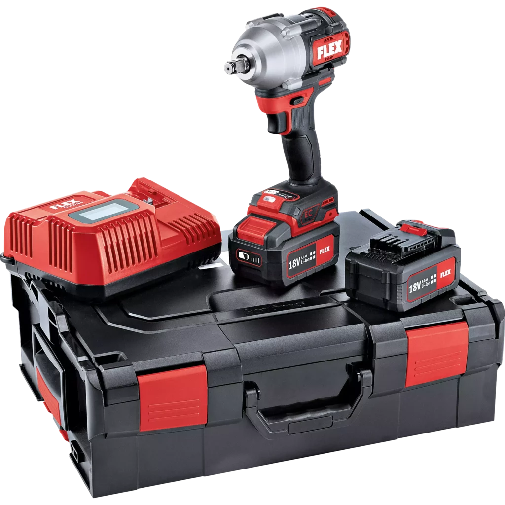 FLEX - IW 1/2" 750 18.0-EC/5.0 Set - Accu-slag - Impactschroever Voor Wielbevestiging 18,0 V Inclusief L-Boxx + Accu + Lader