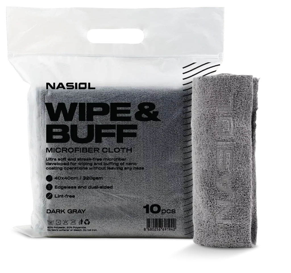NASIOL - WIPE & BUFF - Interior, Polish & Coating Towel - Microfiber Cloth 10-Pack