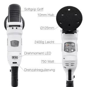 Liquid Elements – T3200 – Excentrisch Polijstmachine – 125mm – 750 Watt