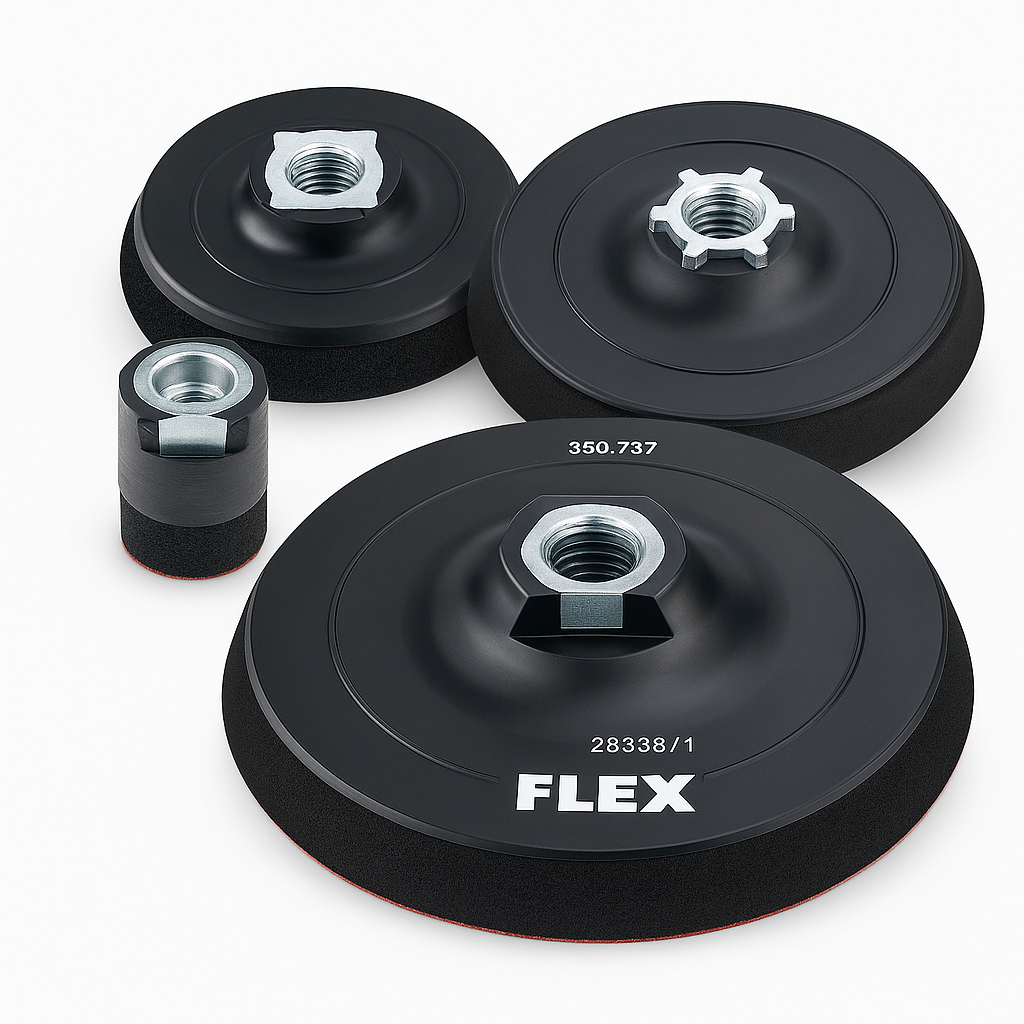 FLEX - Backingplate - Steunschijf Met Klittenband Gedempt Voor Schuren, Polijsten En Verzegelen - BP-M D125 M14 - Diverse Keuzes