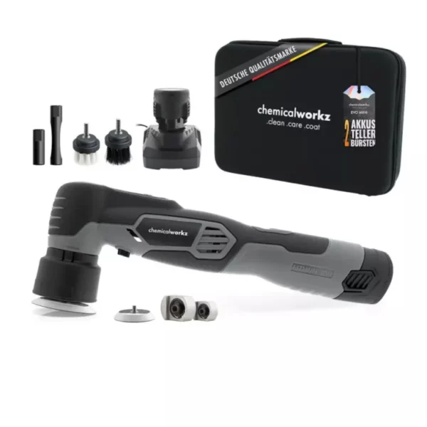 ChemicalWorkz® – EVO Mini Snoerloze Hybride Excentrische Polijstmachine – 30mm – 38mm – 50mm – 400Watt + Draagtas