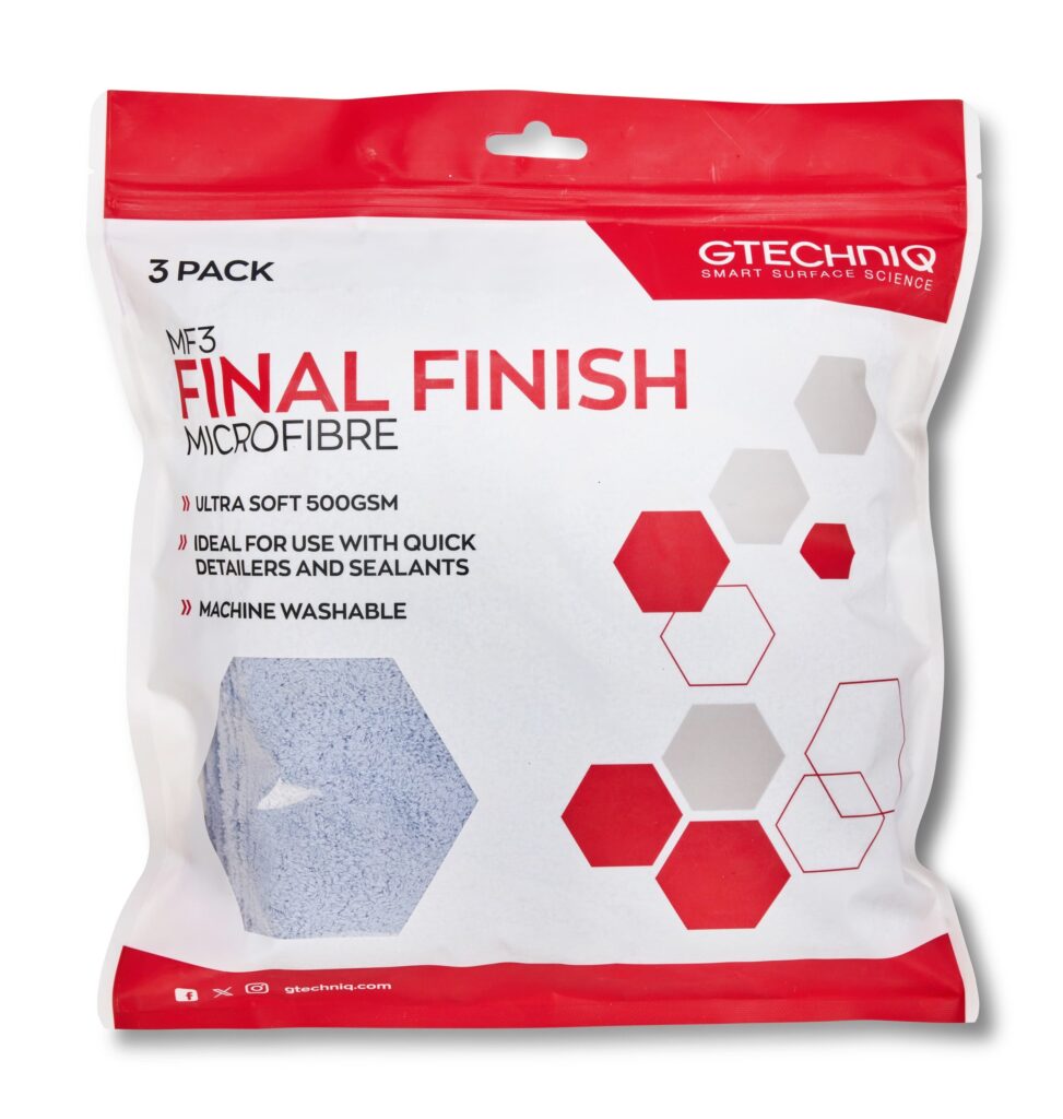 GTECHNIQ - MF3 - Final Finish Microfibre - 550gsm - 40x40cm - 3-Pack
