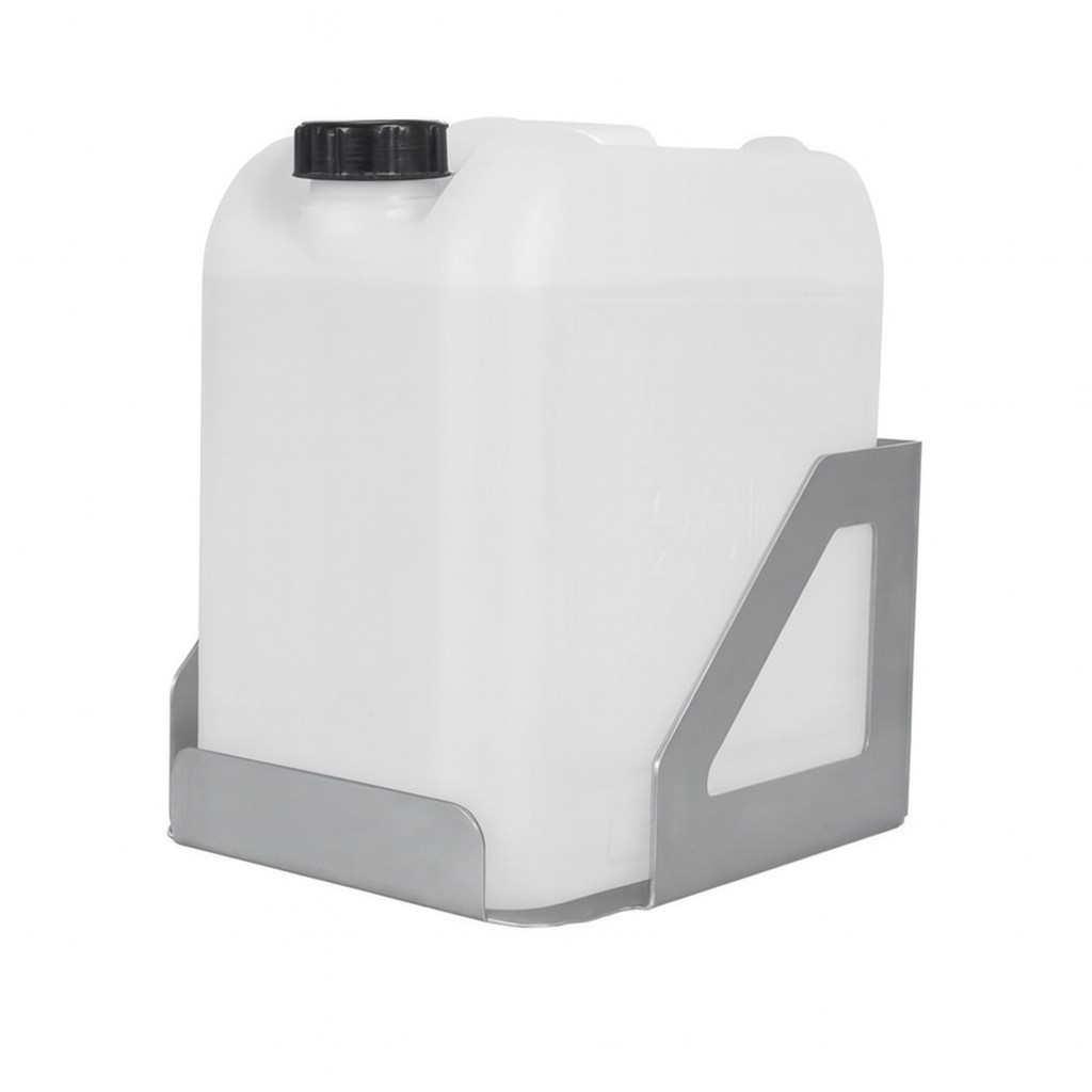 R+M Suttner – RVS Houder tot maximum 25L Bidons – Compact 200×285×310mm