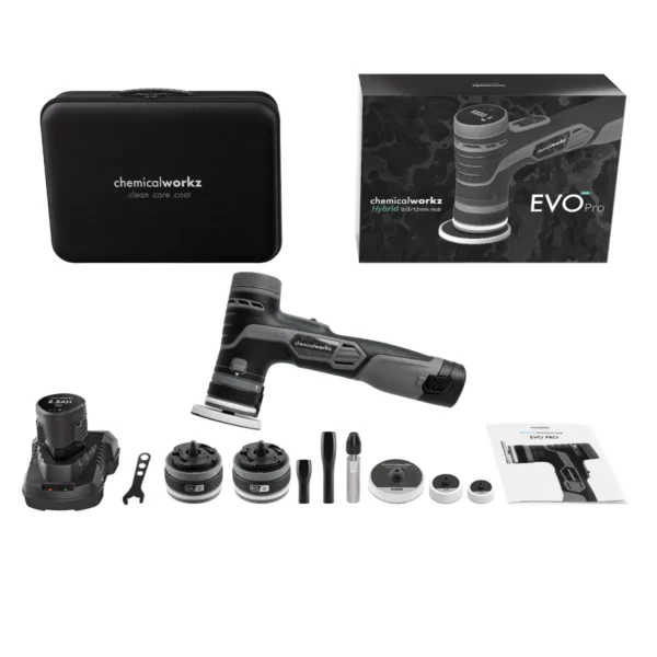 ChemicalWorkz® – EVO Mini PRO – Snoerloze Hybride Excentrische Polijstmachine – 30mm – 38mm – 50mm – 400Watt + Draagtas