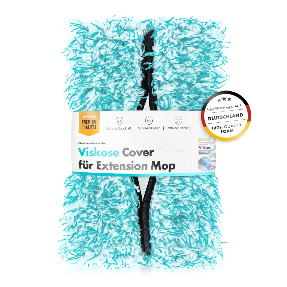 ChemicalWorkz® - Microfiber Extension Mop - Viscose Cover - Blue