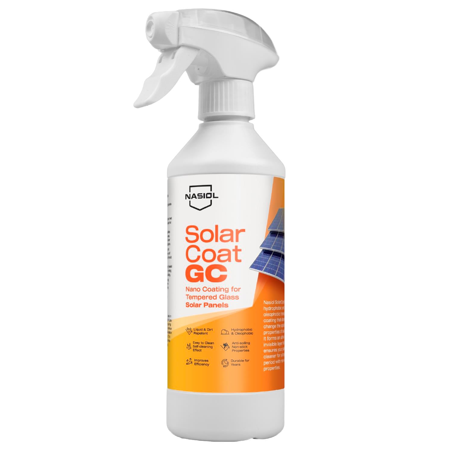 NASIOL - SolarCoat GC - Advanced Nano Coating For Tempered Glass Solar Panels – 500ml