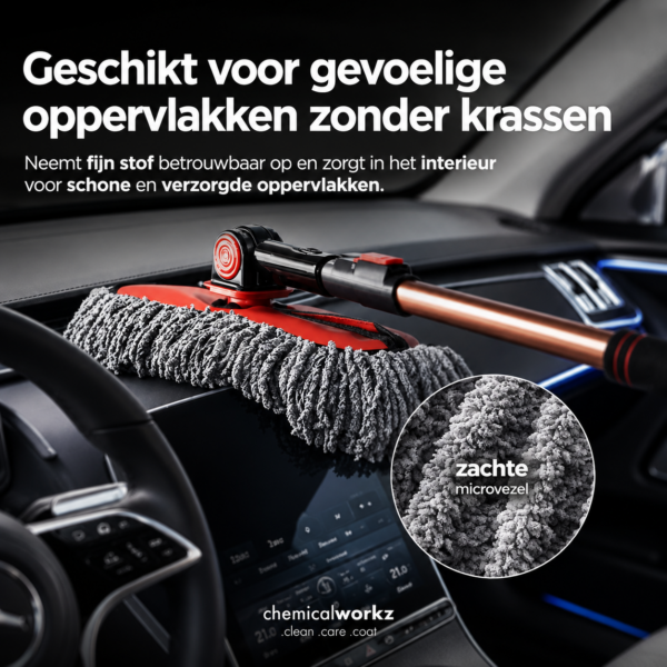 ChemicalWorkz® – Car Duster – Telescopische Microvezel Stoffenpluim Tot 73cm Lengte