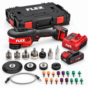 FLEX - PXCE 18-EC Polijstset + FS 140 Flexibele As + Pads & Hardcase - 24-delige Set (PRE-ORDER) levering Januari 2027