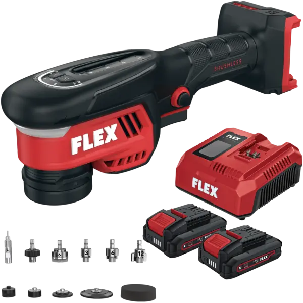 FLEX – PXCE 18-EC SET – 18V Accu Polijstmachine Roterend & Excentrisch 30-75mm (PRE-ORDER) levering Januari 2027