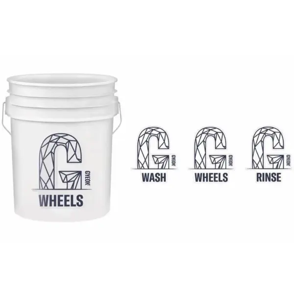 GYEON – Wash Bucket Stickers Set – WASH – RINSE – WHEELS